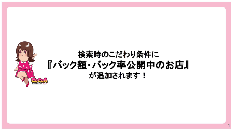 ココア：バック率コンテンツの追加