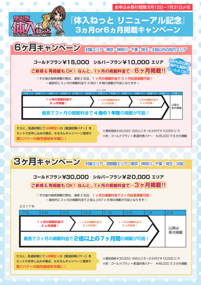 体入ねっと：夏の特別掲載キャンペーン